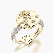 Pave Ring & Charm Aquarius