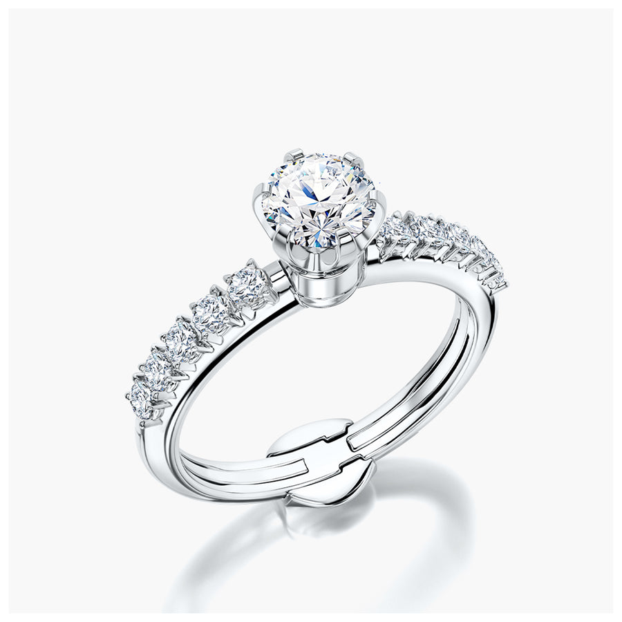 Side Stone TRing & Classic Six 0.5ct