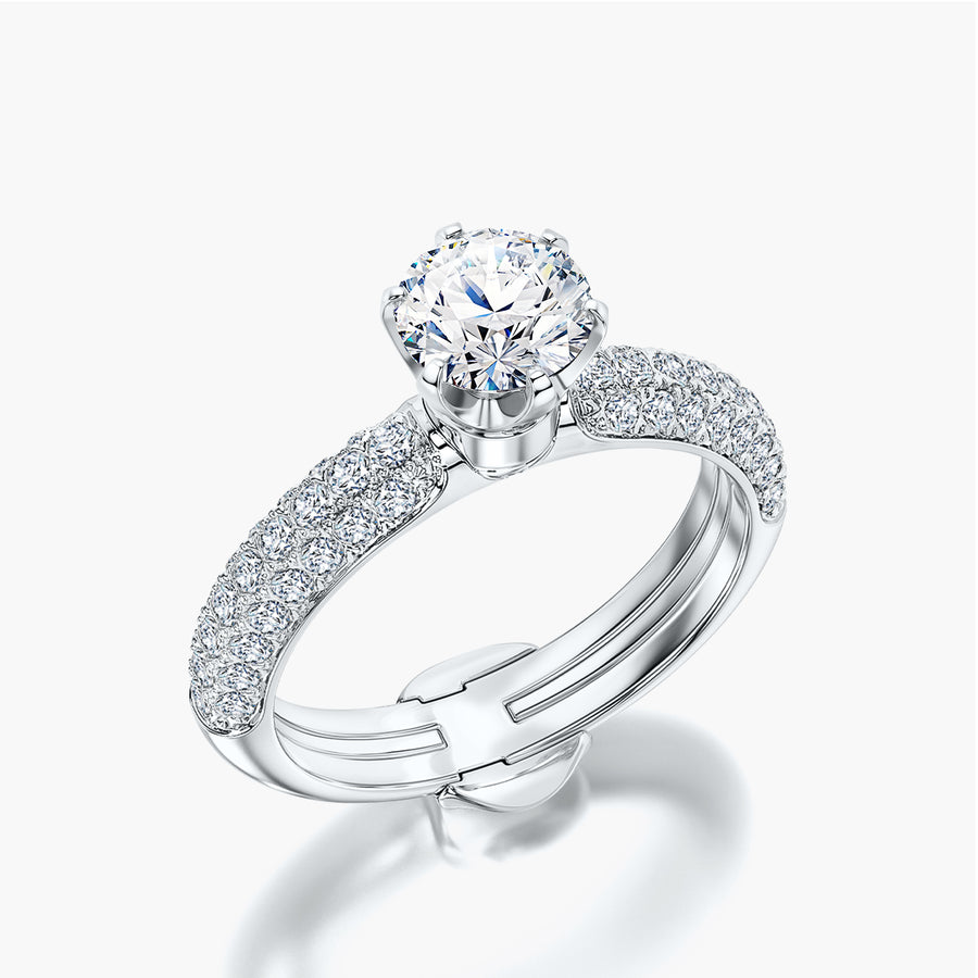 Pave Dome TRing & Classic Six 0.7ct