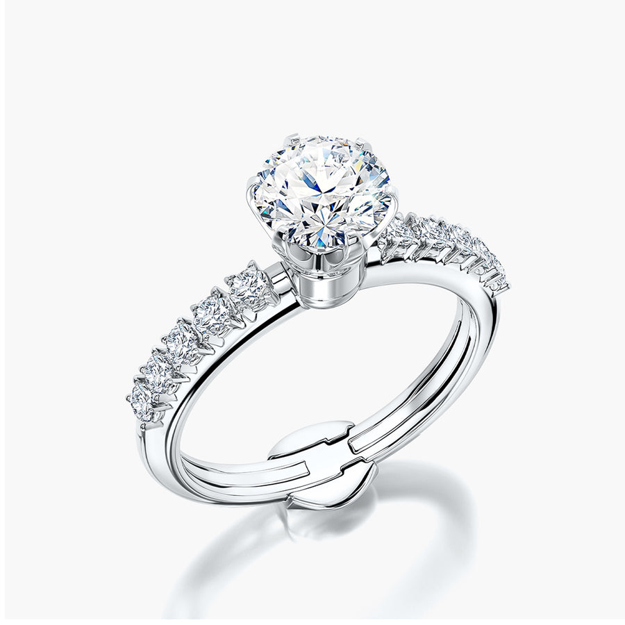 Side Stone TRing & Classic Six 1.0ct