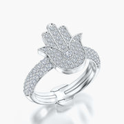 Pave Dome ring & Charm Hand