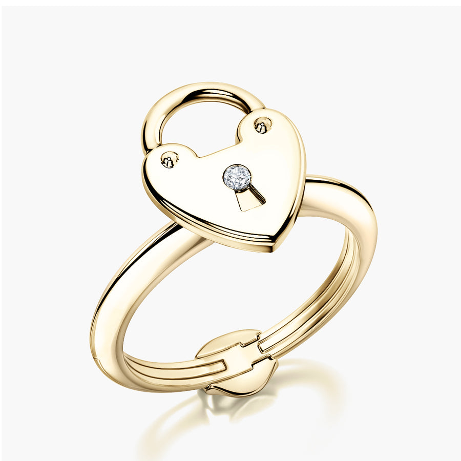Classic ring & Charm The heart lock