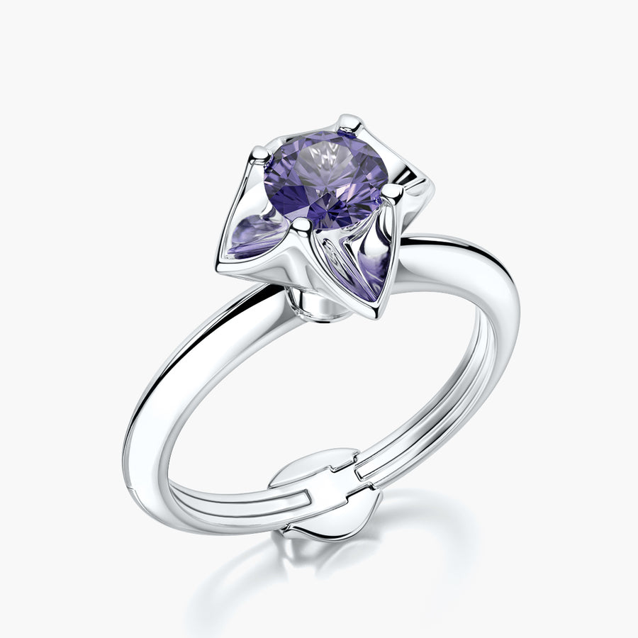 Classic ring & Charm Tanzanite flower