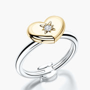 Rounded ring & Charm Heart