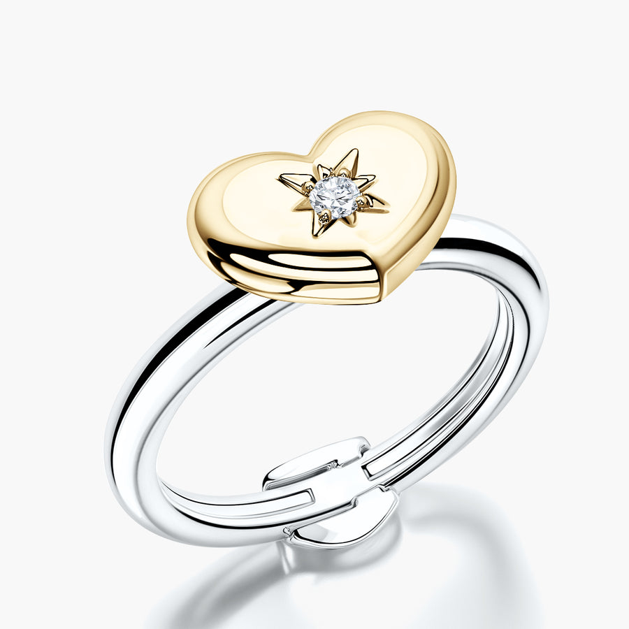 Rounded ring & Charm Heart