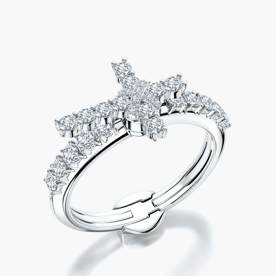 Side Stone ring & Charm Amulet Cross