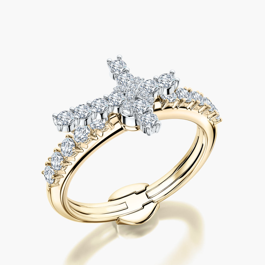 Side Stone ring & Charm Amulet Cross