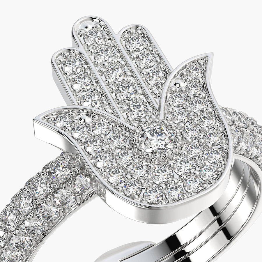 Pave Dome ring & Charm Hand