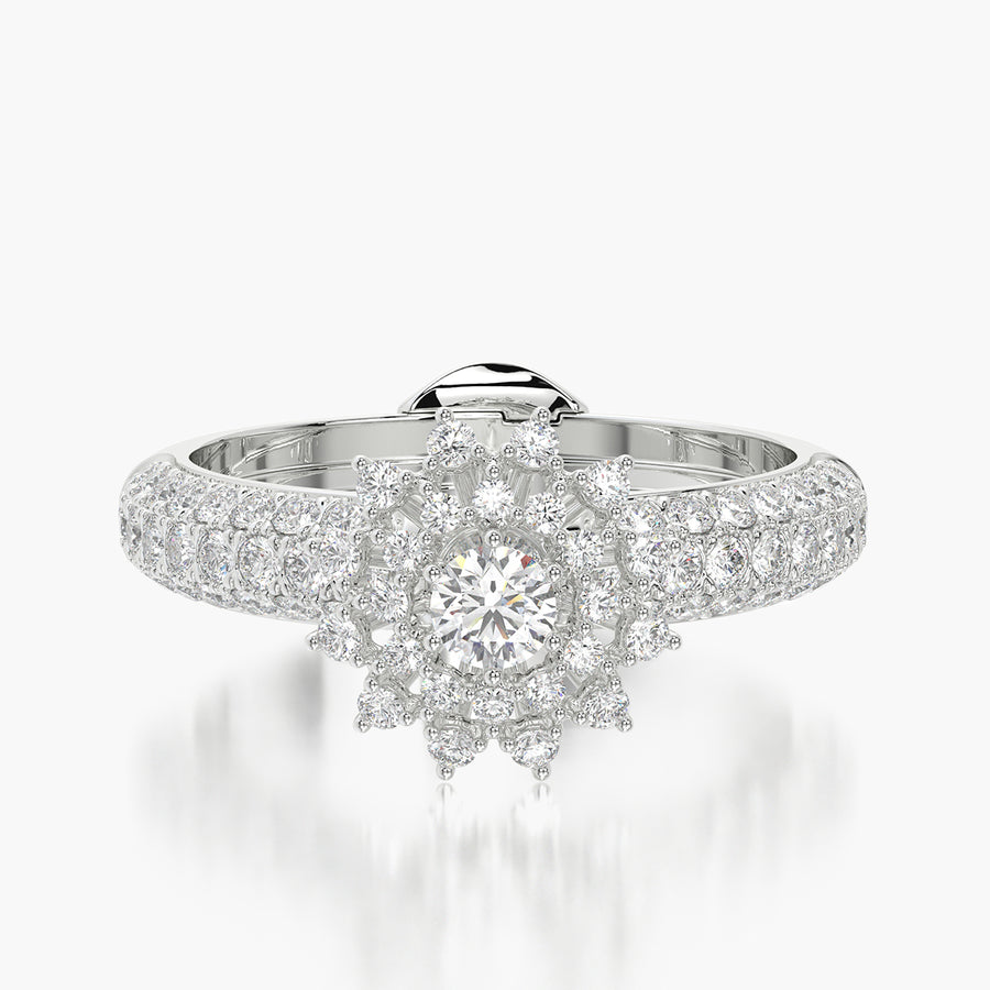 Pave Dome ring & Сharm The diamond sun