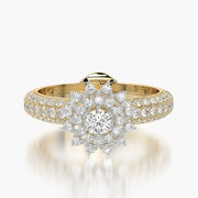 Pave Dome ring & Сharm The diamond sun
