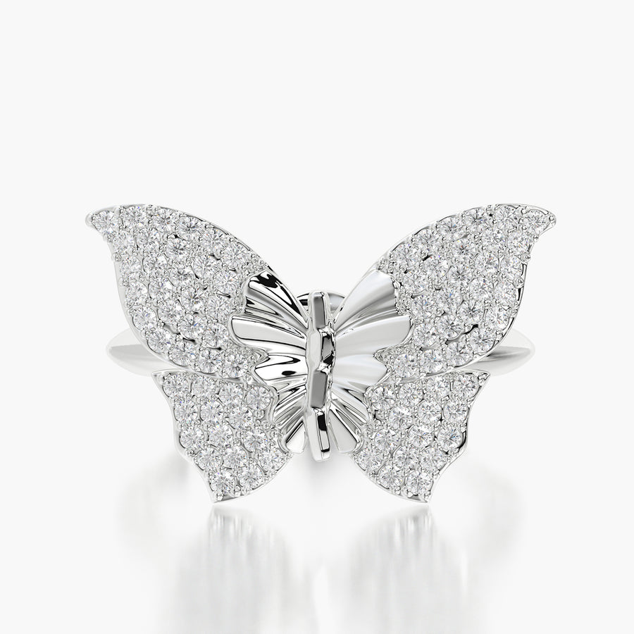 Classic Ring & Charm Diamond Butterfly