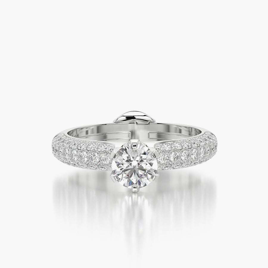 Pave Dome TRing & Classic Six 0.5ct