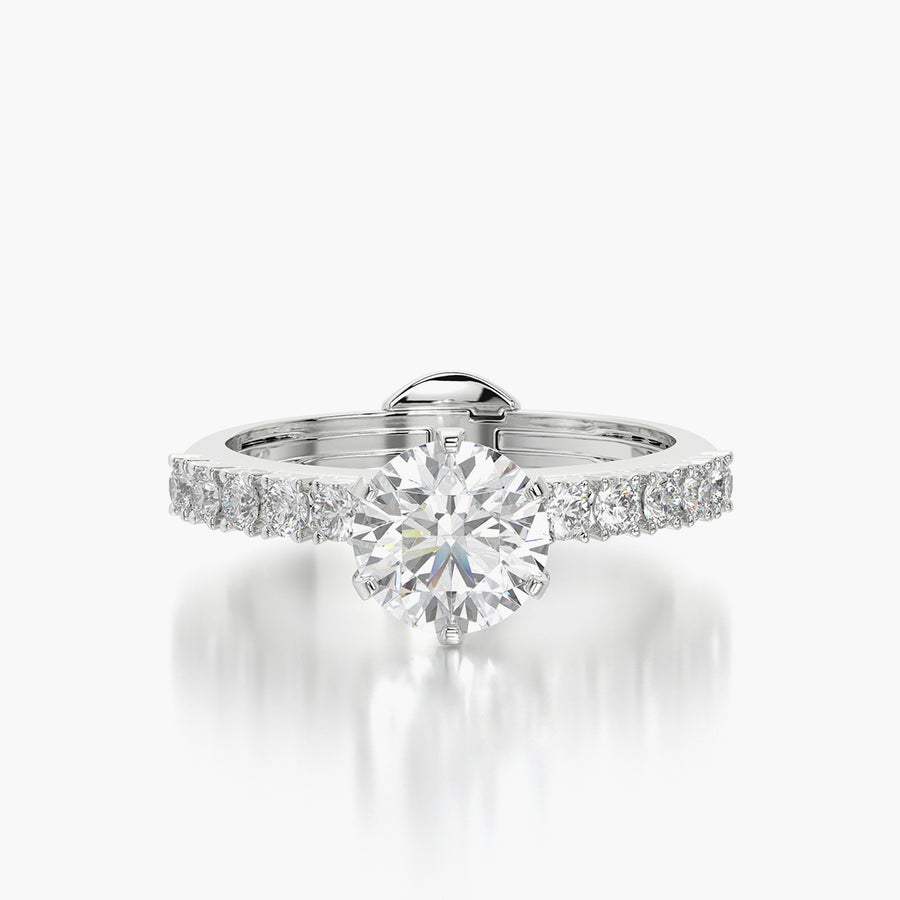 Side Stone TRing & Classic Six 1.0ct