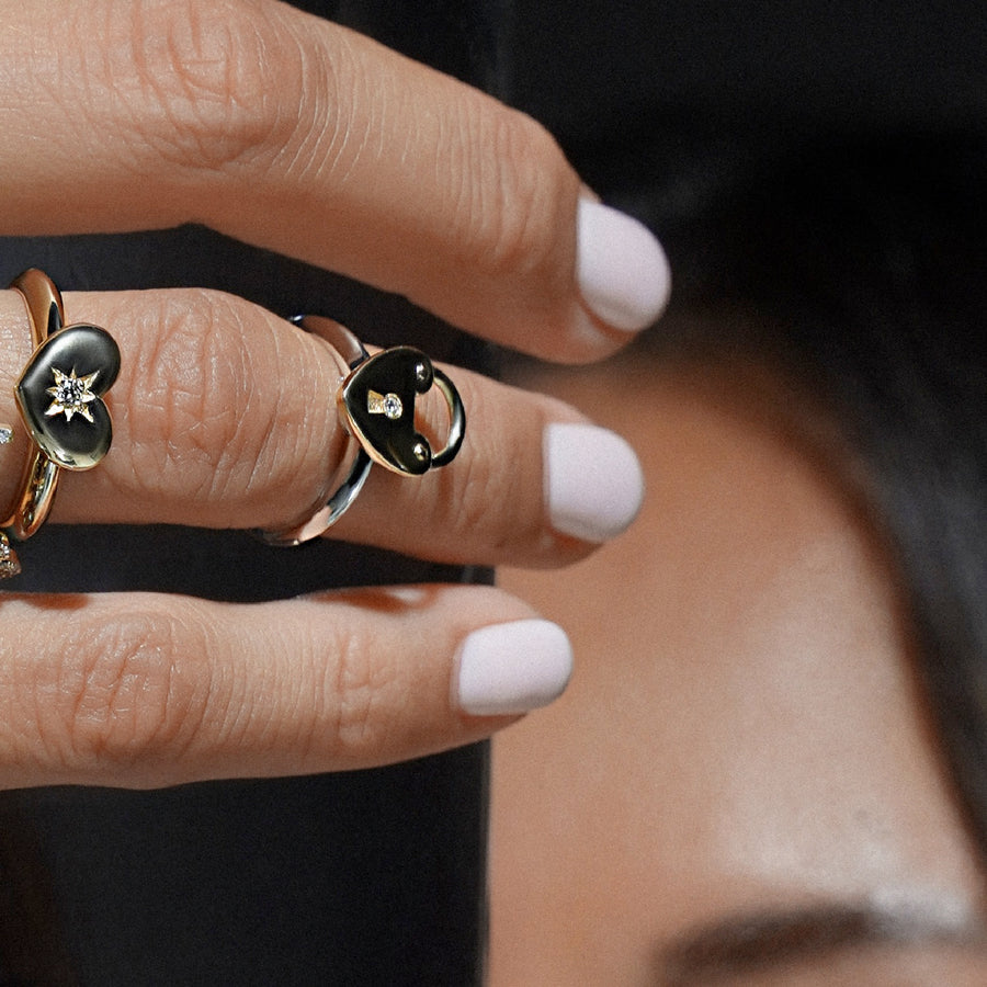 Classic ring & Charm The heart lock