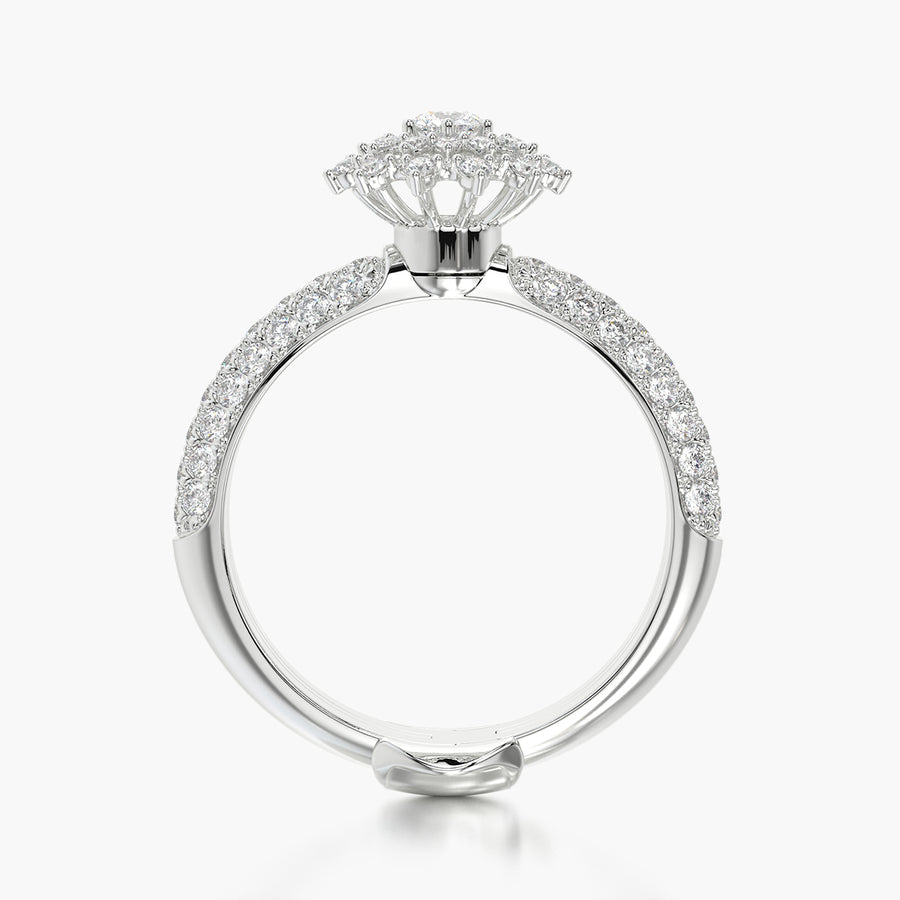 Pave Dome ring & Сharm The diamond sun