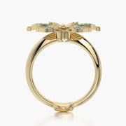 Classic ring & Charm Golden Butterfly