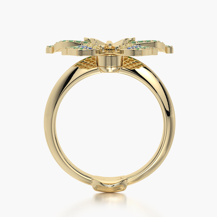 Classic ring & Charm Golden Butterfly
