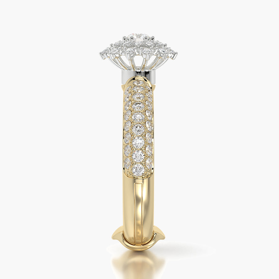 Pave Dome ring & Сharm The diamond sun