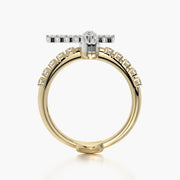 Side Stone ring & Charm Amulet Cross