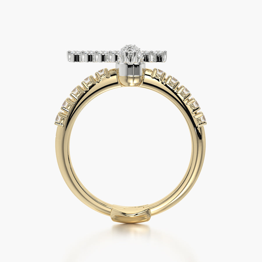 Side Stone ring & Charm Amulet Cross