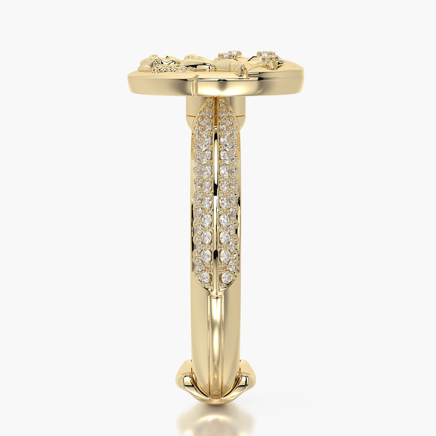 Pave Ring & Charm Aquarius