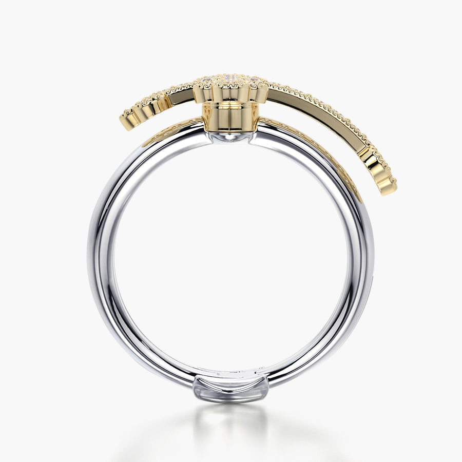 Rounded ring & Charm Cross