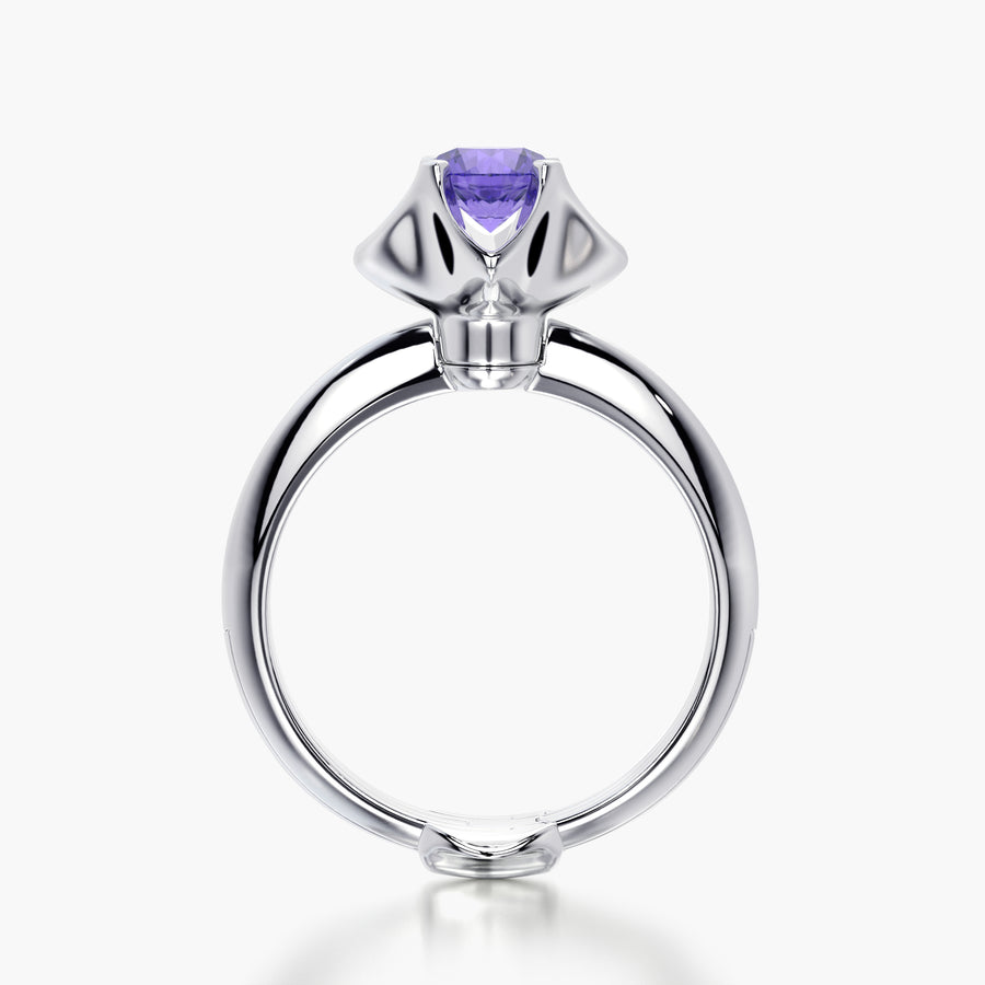 Classic ring & Charm Tanzanite flower