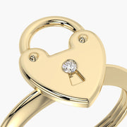 Classic ring & Charm The heart lock