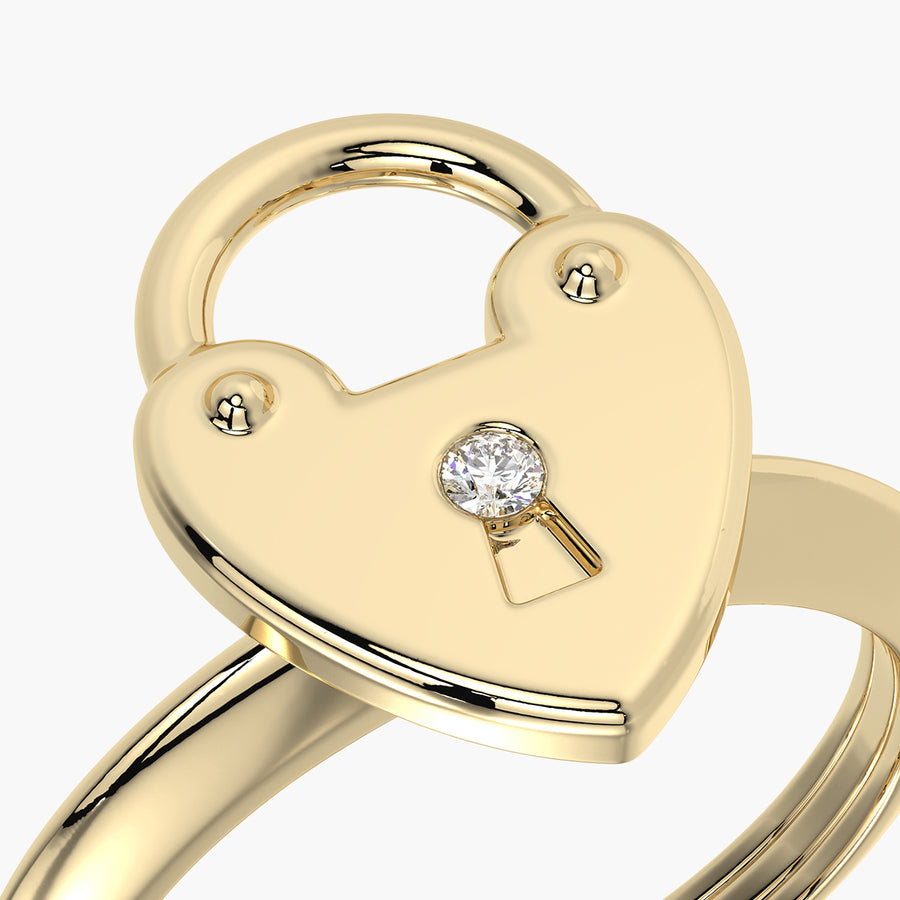 Classic ring & Charm The heart lock