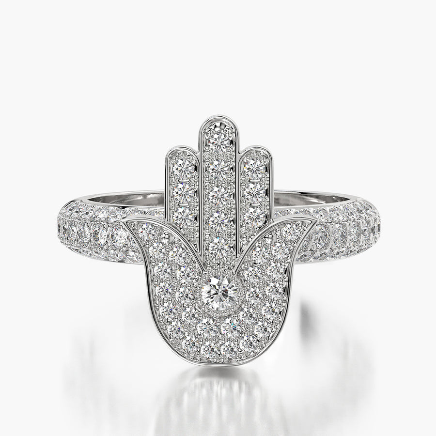 Pave Dome ring & Charm Hand