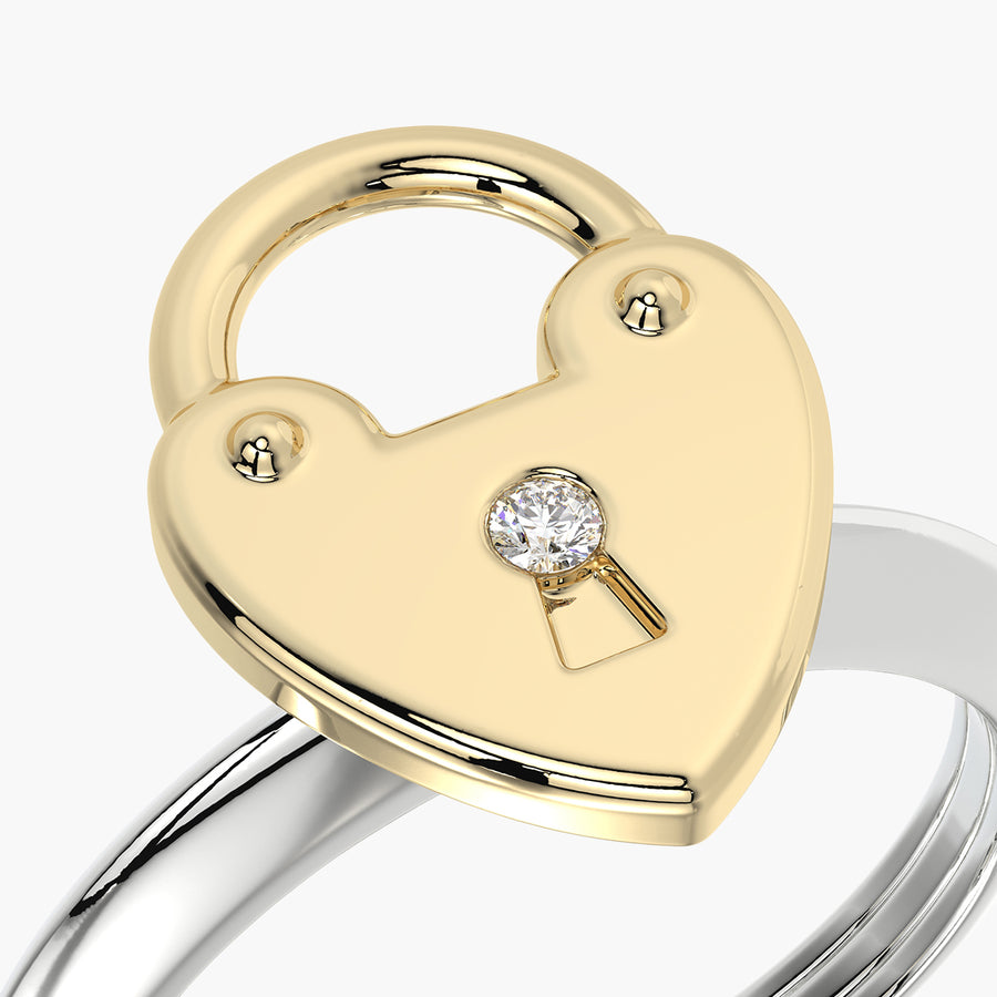 Classic ring & Charm The heart lock