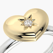 Rounded ring & Charm Heart