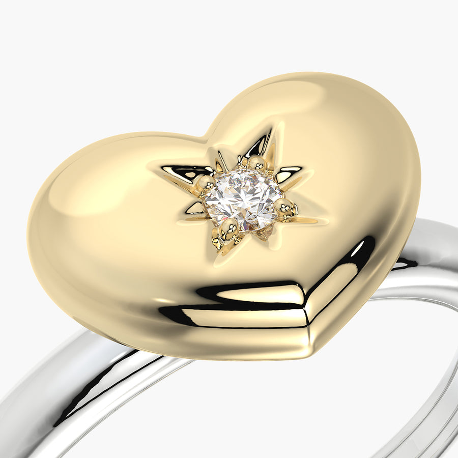 Rounded ring & Charm Heart