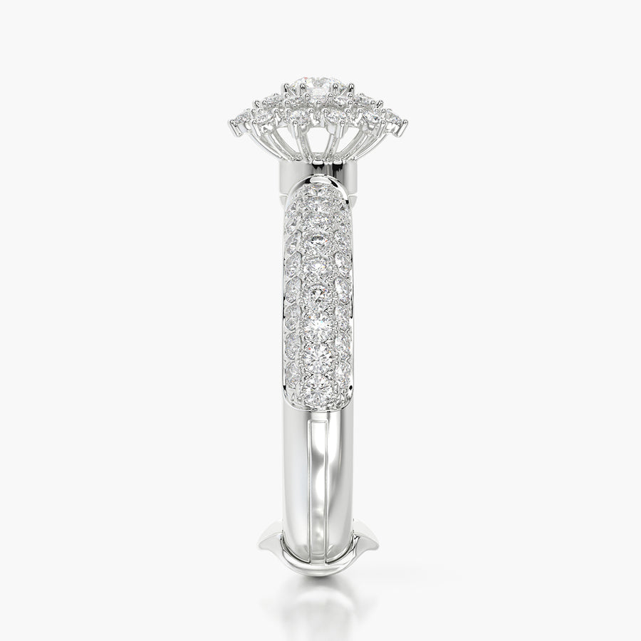 Pave Dome ring & Сharm The diamond sun