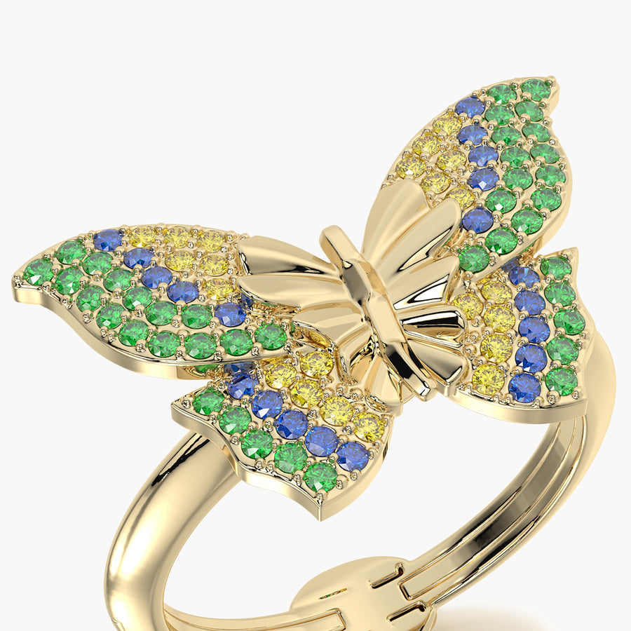 Classic ring & Charm Golden Butterfly