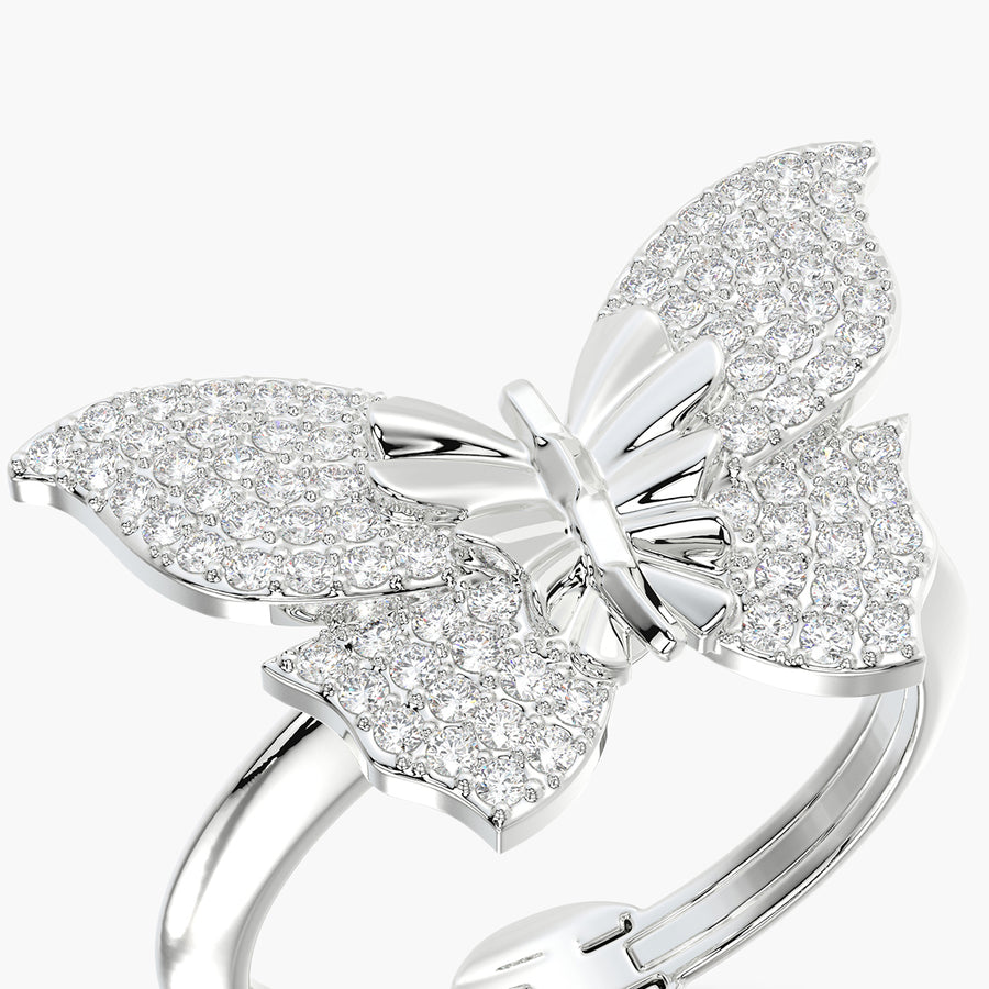 Classic Ring & Charm Diamond Butterfly