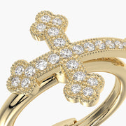 Rounded ring & Charm Cross