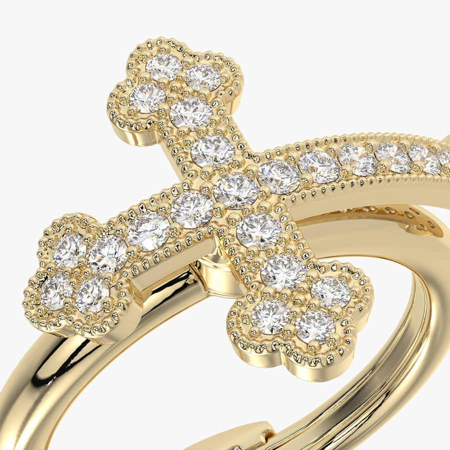 Rounded ring & Charm Cross