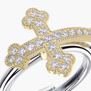 Rounded ring & Charm Cross