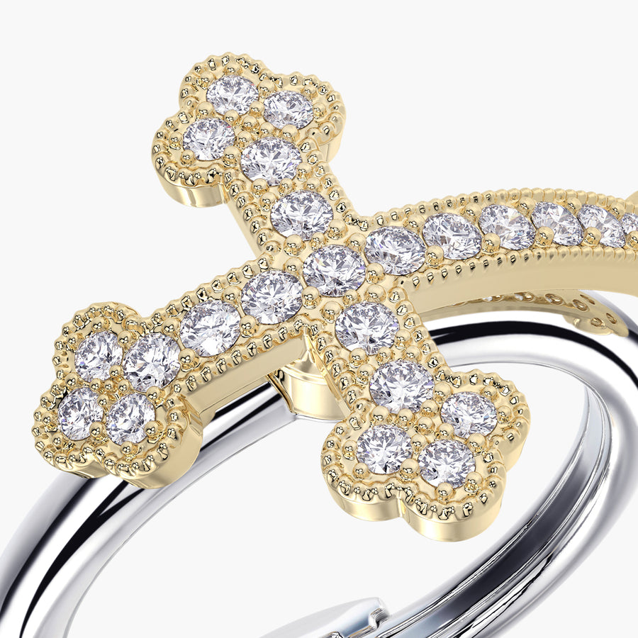 Rounded ring & Charm Cross