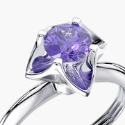 Classic ring & Charm Tanzanite flower