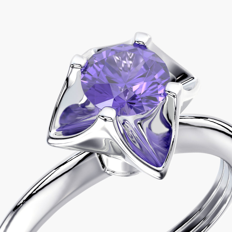 Classic ring & Charm Tanzanite flower