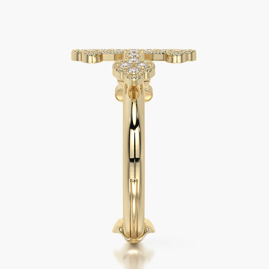 Rounded ring & Charm Cross