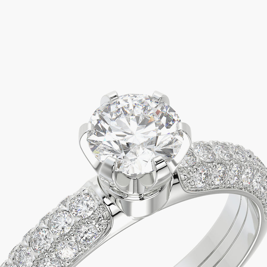Pave Dome TRing & Classic Six 0.5ct