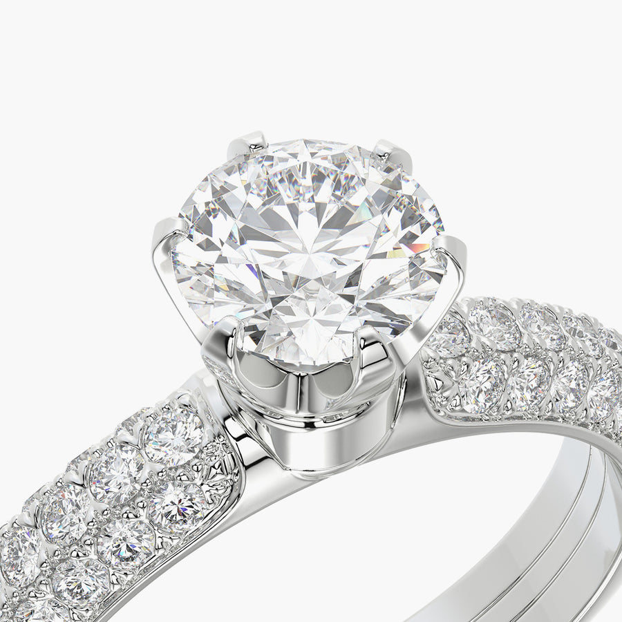 Pave Dome TRing & Classic Six 0.7ct