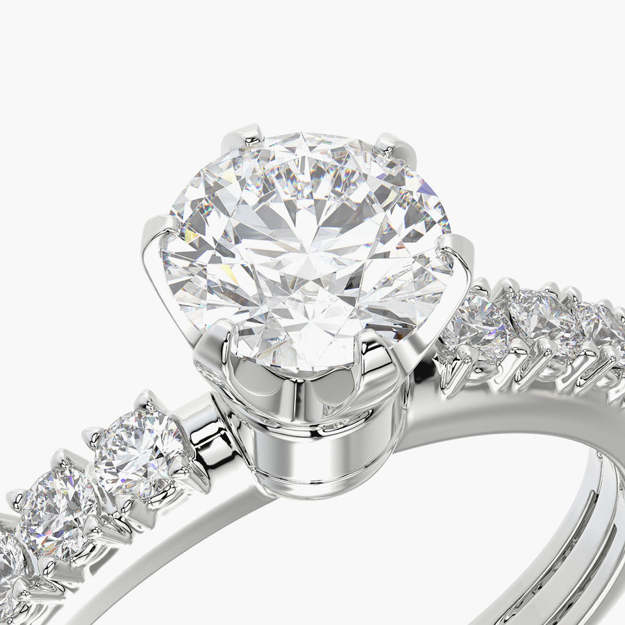 Side Stone TRing & Classic Six 0.7ct