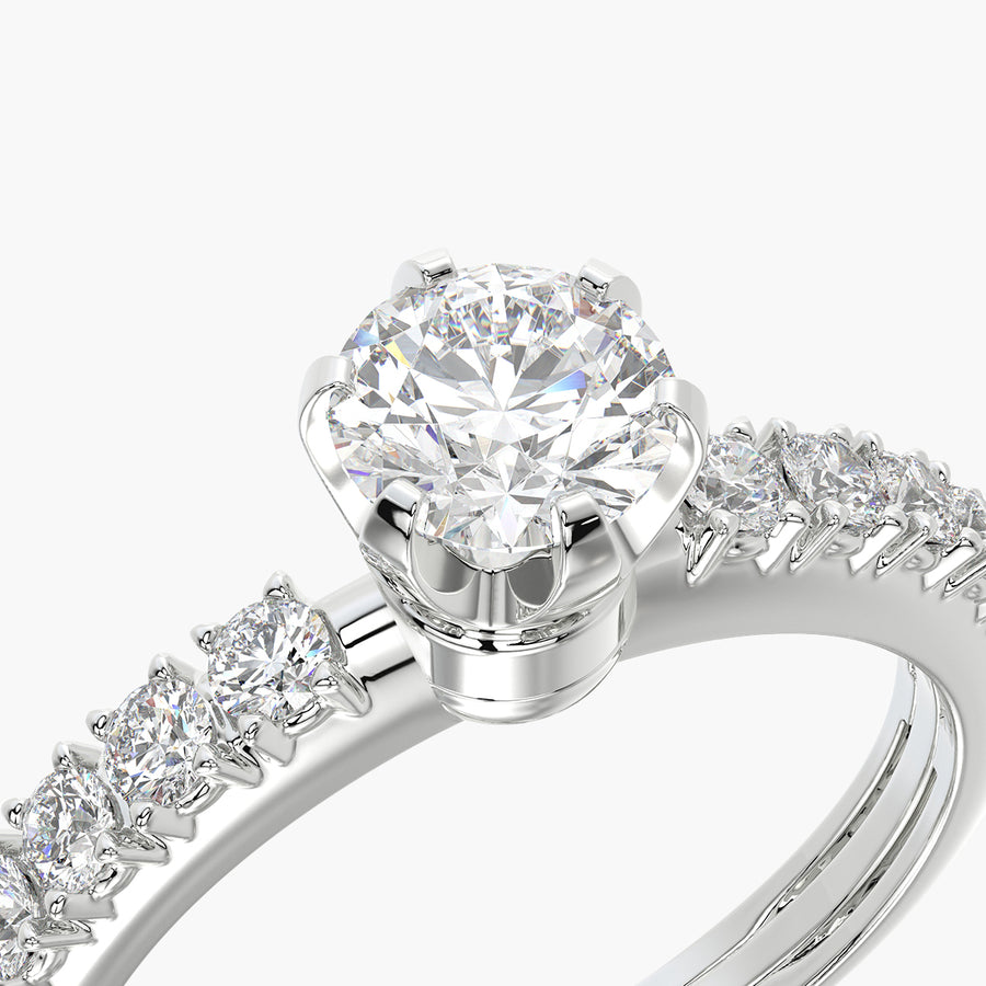 Side Stone TRing & Classic Six 0.5ct
