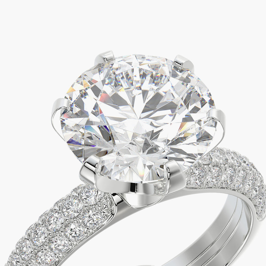 Pave Dome TRing & Classic Six 3.0ct