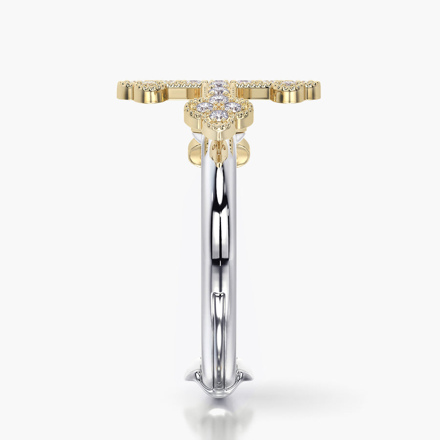 Rounded ring & Charm Cross