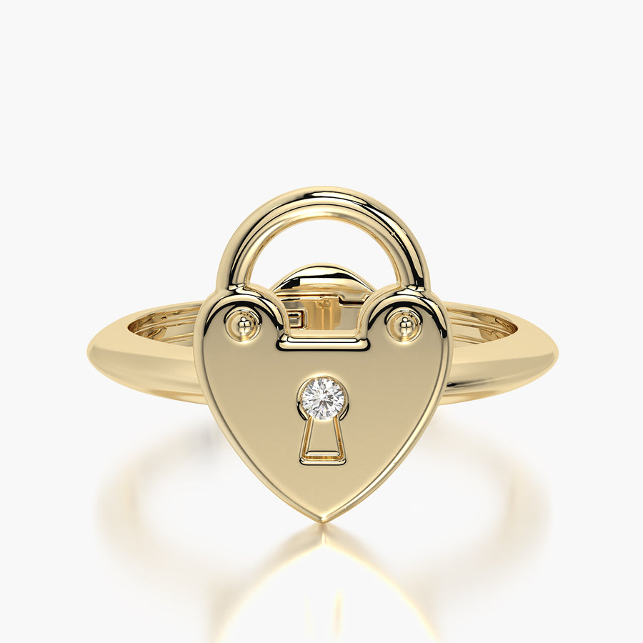 Classic ring & Charm The heart lock